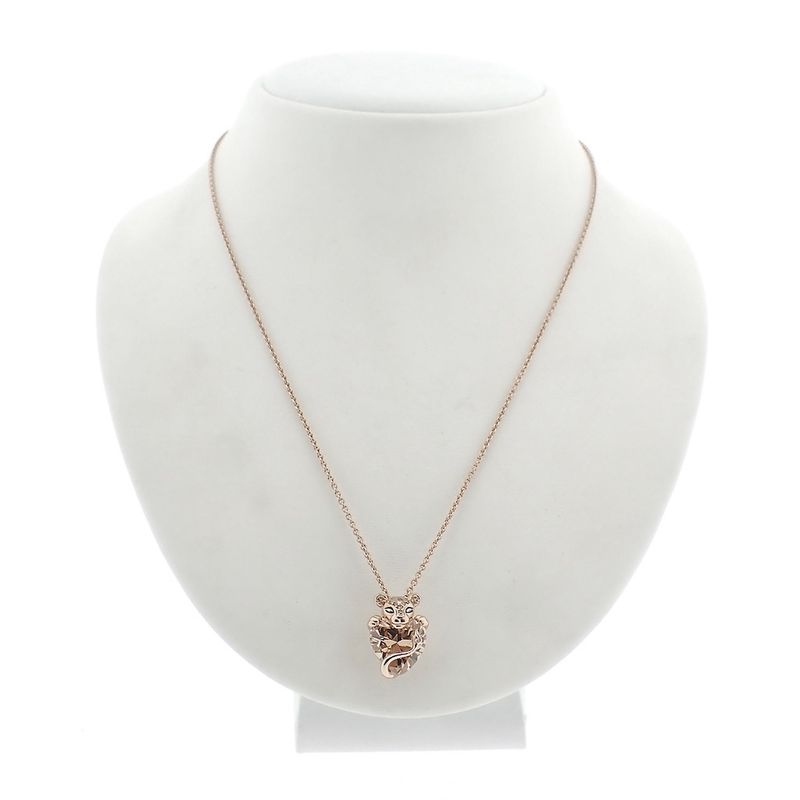 Image 1 of Pandora anchor link necklace with panther pendant; Rose gold plated; | 50 - 60 cm