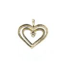 Image 5 of 10K Double Heart Pendant with Diamond | 0.08 ct.