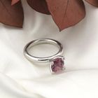 Image 6 of White gold 'Phlox' ring set with pink tourmaline and diamond; 0.04 ct. | Bron Jewelry