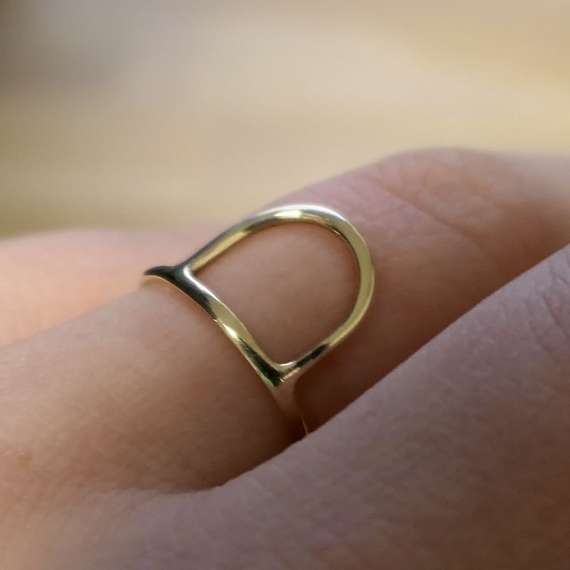 Image 2 of Gold ring with semicircle