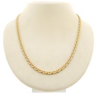 Gold flat gourmet link chain | 50.5 cm