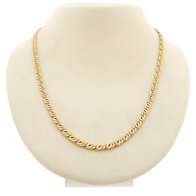 Image 1 of Gold flat gourmet link chain | 50.5 cm