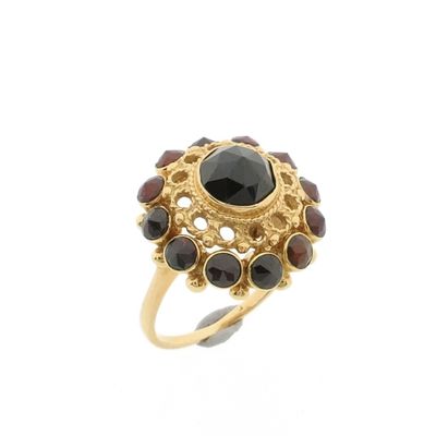 Image 1 of Gold entourage ring with garnet stones | Vintage