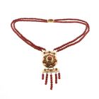 Image 1 of Luxury red coral necklace with gold clasp; Antique | 54 cm