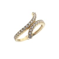 Gold ring with zirconia stones