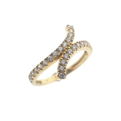 Image 1 of Gold ring with zirconia stones