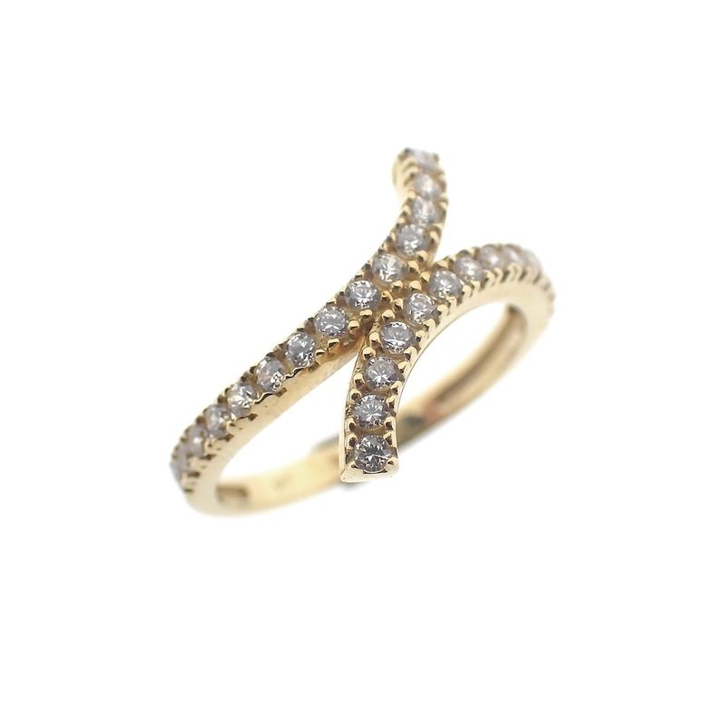 Image 1 of Gold ring with zirconia stones