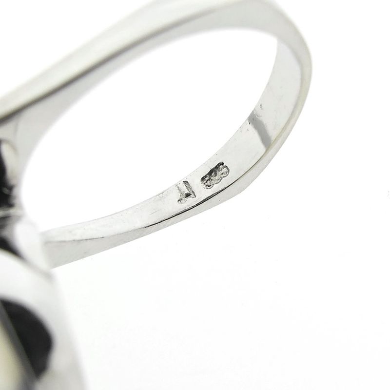 Image 6 of White gold cocktail ring with diamond and triplet opal