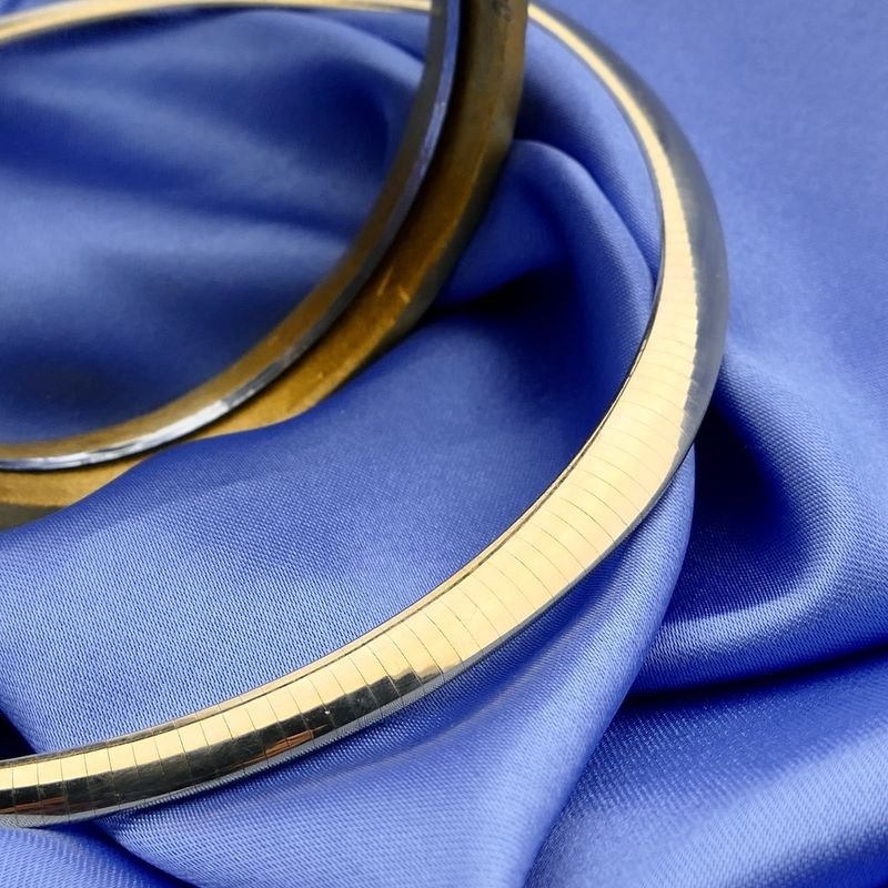 Image 2 of Gold Omega link necklace