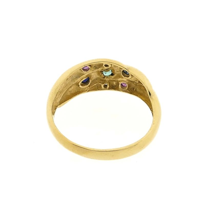Image 6 of Gold ring with a mix of gemstones | diamond 0.01 ct.
