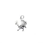 Image 1 of Silver charm; Rooster
