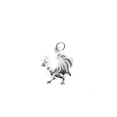 Image 1 of Silver charm; Rooster