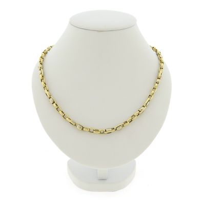 Image 1 of Two-tone gold anchor link necklace