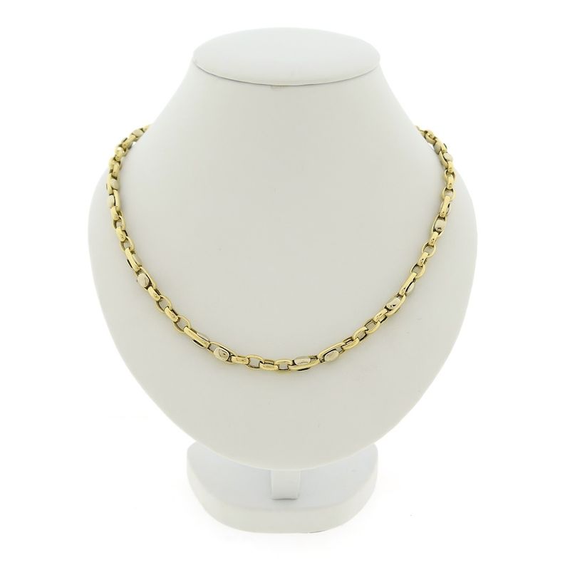 Image 1 of Two-tone gold anchor link necklace