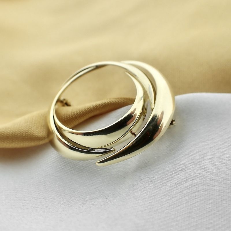 Image 9 of Vintage gold abstract brooch