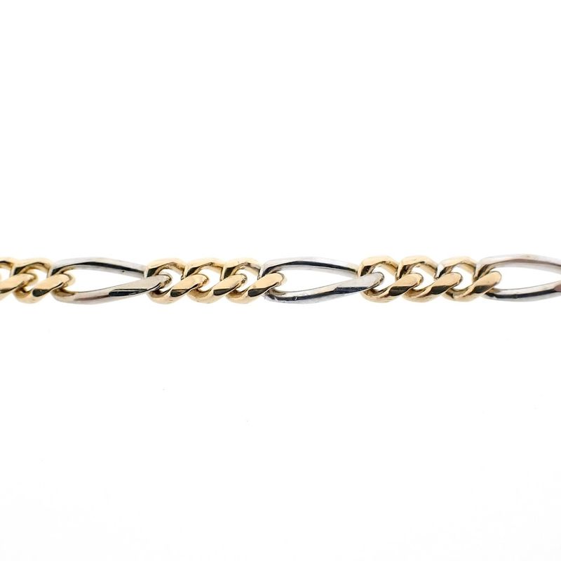 Image 6 of Two-tone gold Figaro link chain; Midas