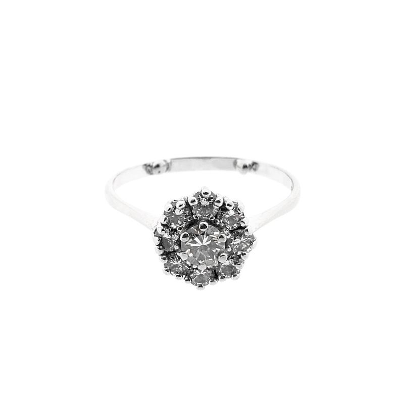 Image 3 of White gold entourage ring with diamond; 0.64 ct.