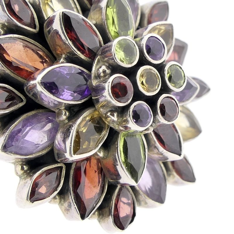 Image 5 of Silver ring with a mix of colored zirconia