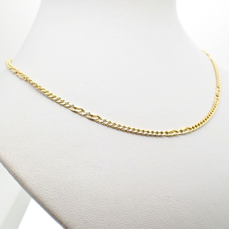 Image 4 of Gold Figaro link chain | 45 cm