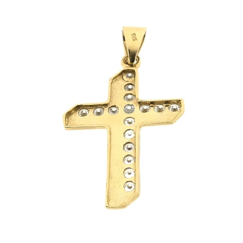 Image 6 of Gold cross pendant with zirconia