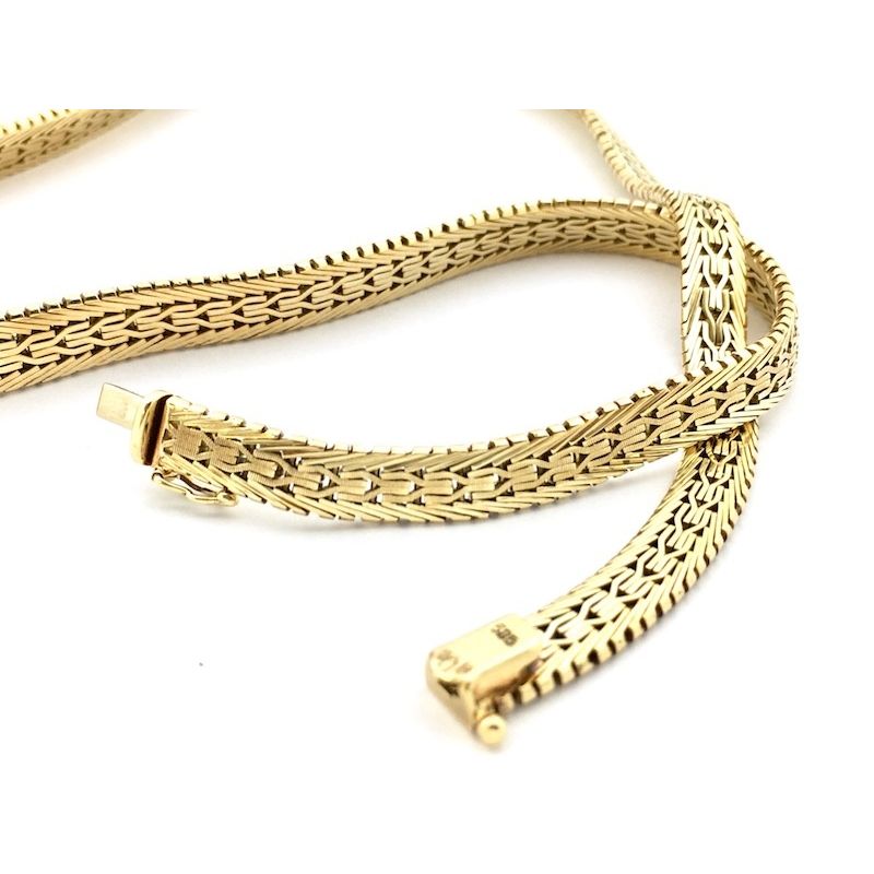 Image 3 of Gold chain; French gourmet link | 44 cm