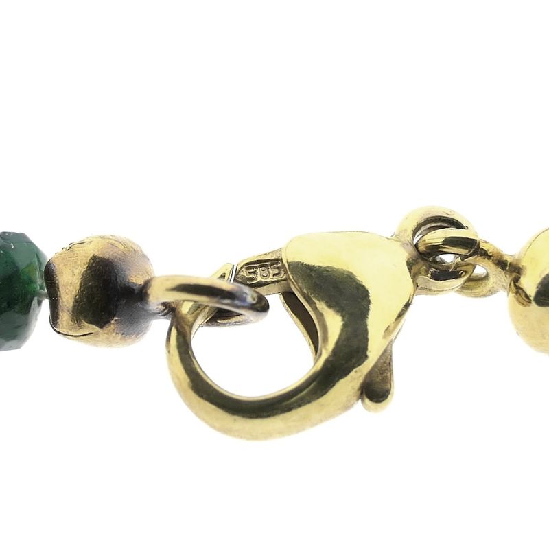 Image 5 of Emerald bead bracelet with gold clasp | 20 cm