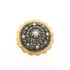 Image 1 of Antique gold brooch with rose-cut diamonds; approx. 0.22 ct.