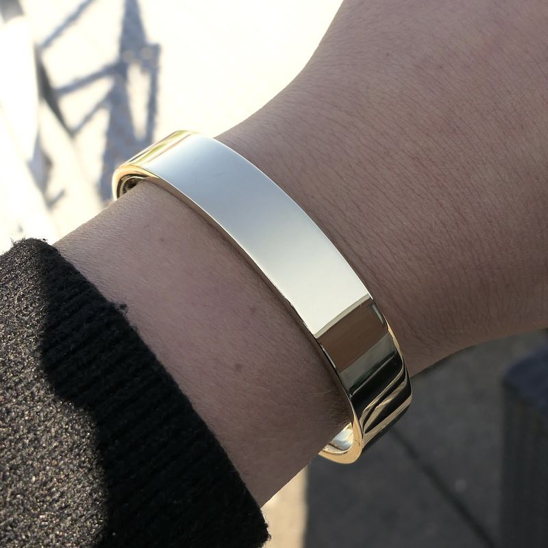 Image 7 of Gold wide slave bracelet | Ø 60mm