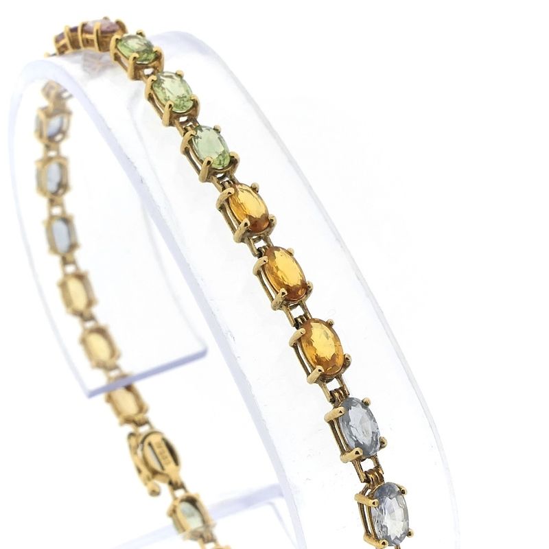Image 3 of Gold bracelet with colored sapphire | 18.5 cm