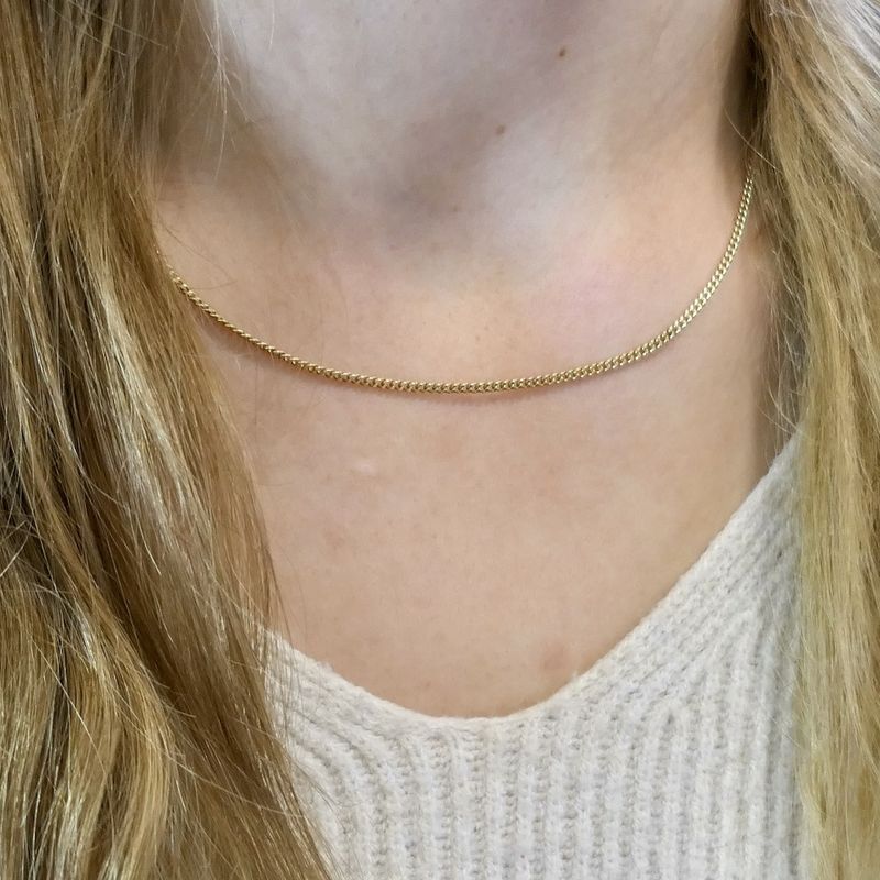 Image 8 of Gold gourmet link chain | 45 cm