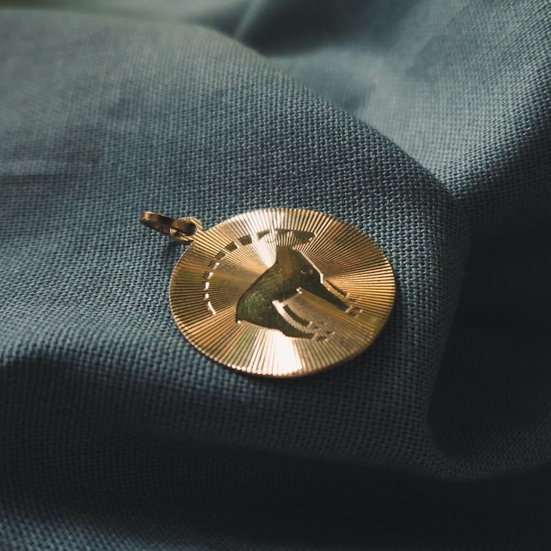 Image 2 of Gold zodiac sign pendant; Capricorn