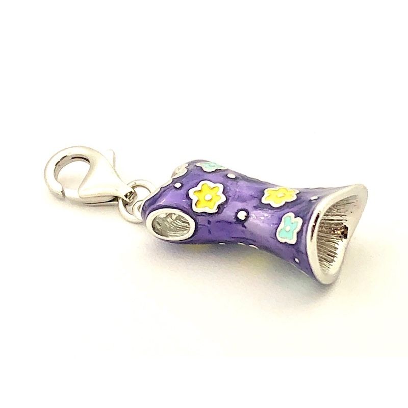 Image 2 of Silver charm/pendant of a dress; enameled