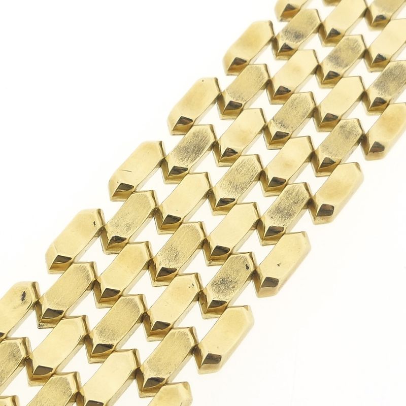 Image 10 of Gold wide Bismarck link bracelet