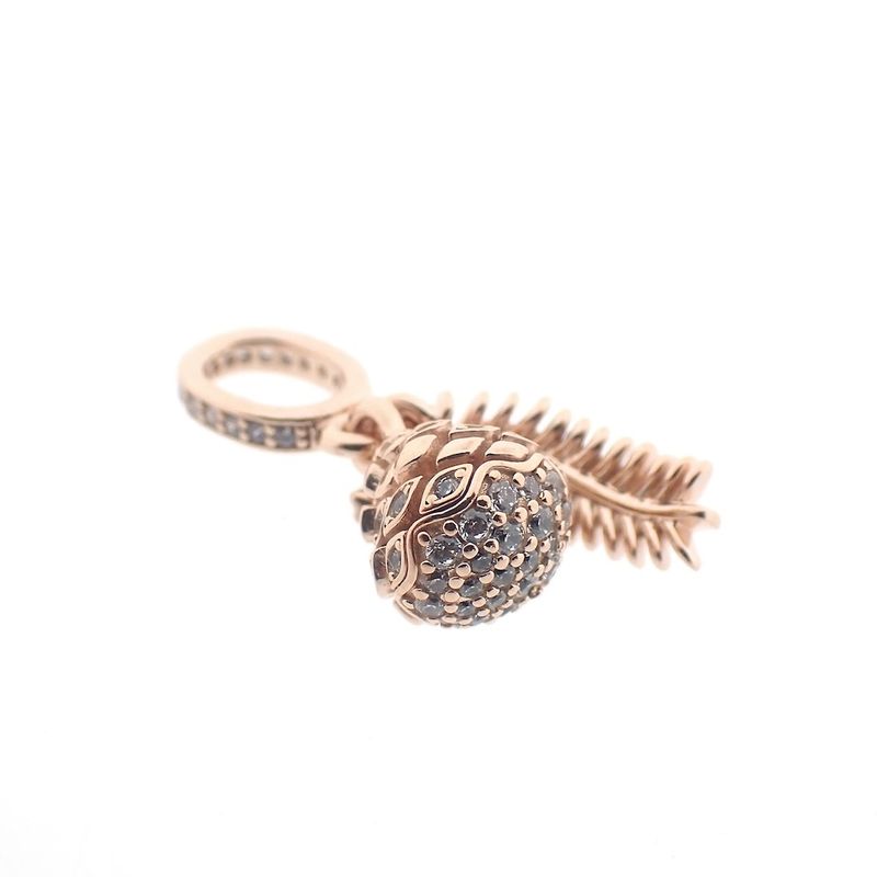Image 3 of Pandora Moments dangle charm; Rose gold plated; Sparkling Pine Cone