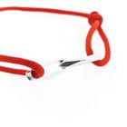 Image 3 of Forever Knots® Handmade Red Satin Bracelet with Silver Link
