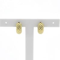18K gold half-round hoop earrings; FOPE