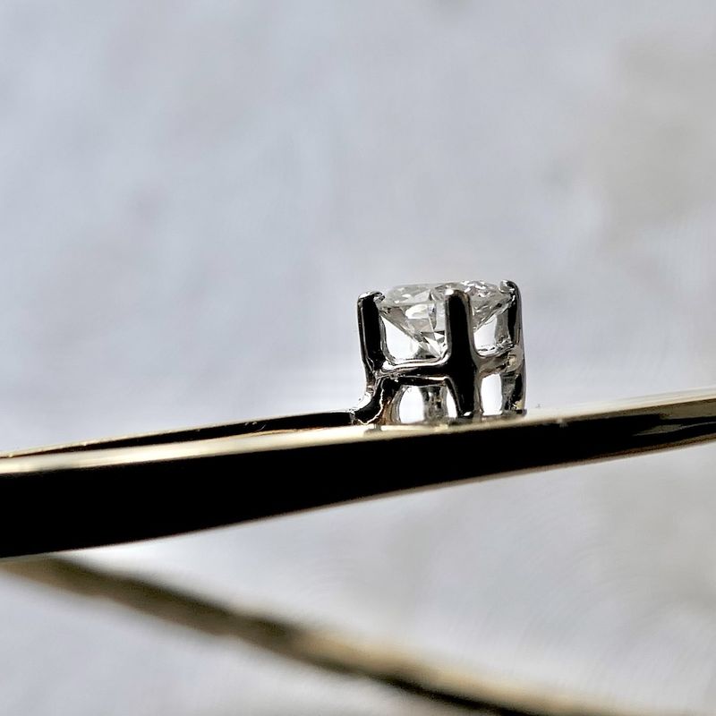 Image 4 of Gold cobra link necklace with diamond; 0.32 ct.