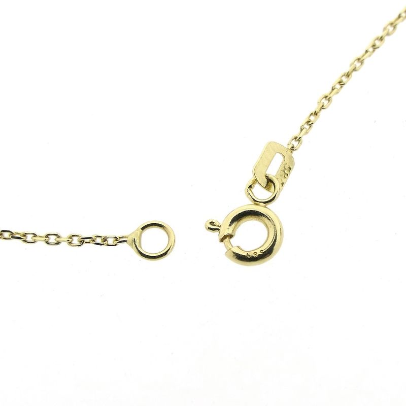 Image 6 of Gold anchor link necklace with a fixed pendant; four-leaf clover | 41.5 cm