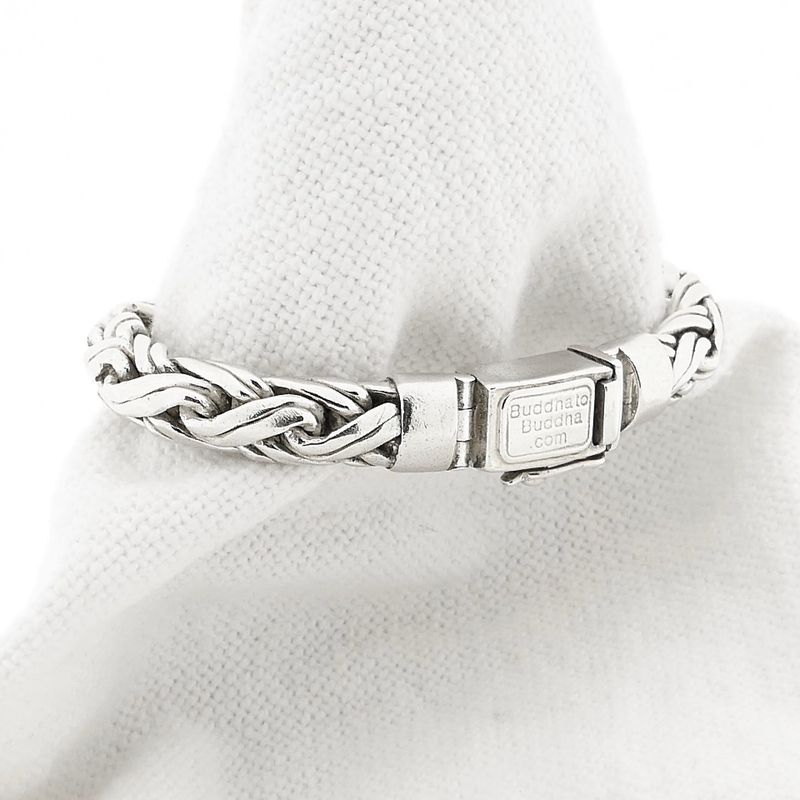 Afbeelding 3 van Zilveren Buddha to Buddha vossenstaart schakelarmband; Katja | 20 cm