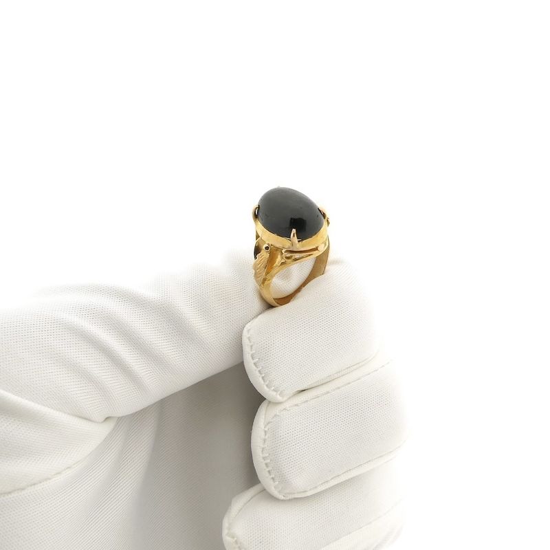 Image 10 of Gold ring with black labradorite