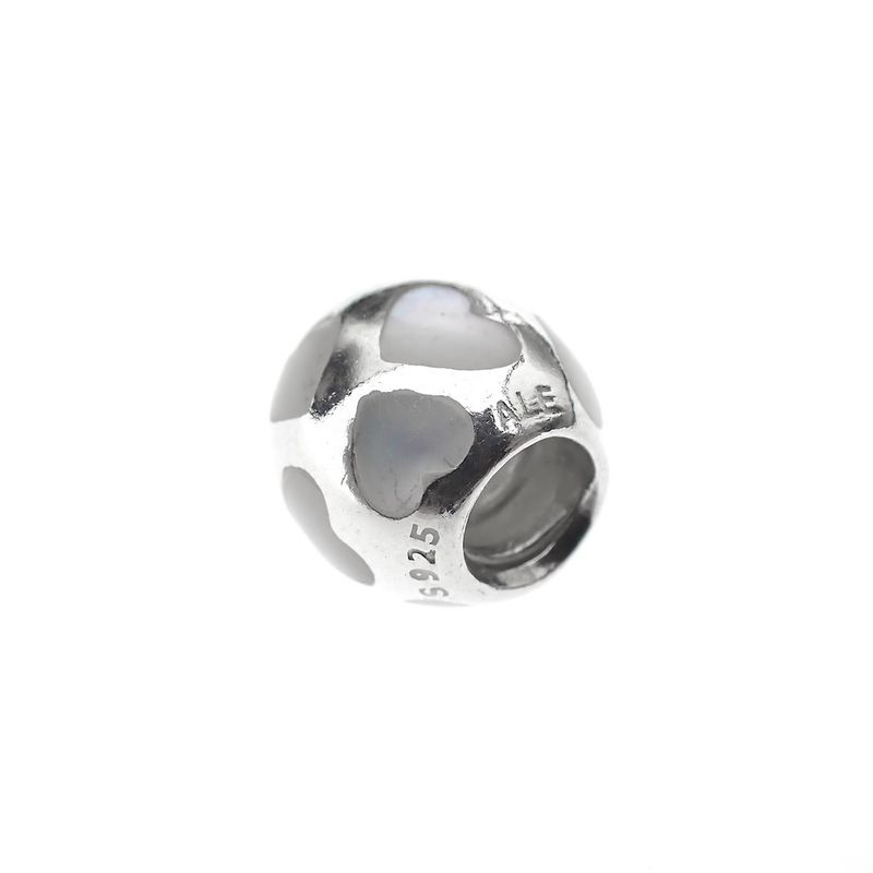 Image 3 of Pandora charm; Silver; White Mother of Pearl