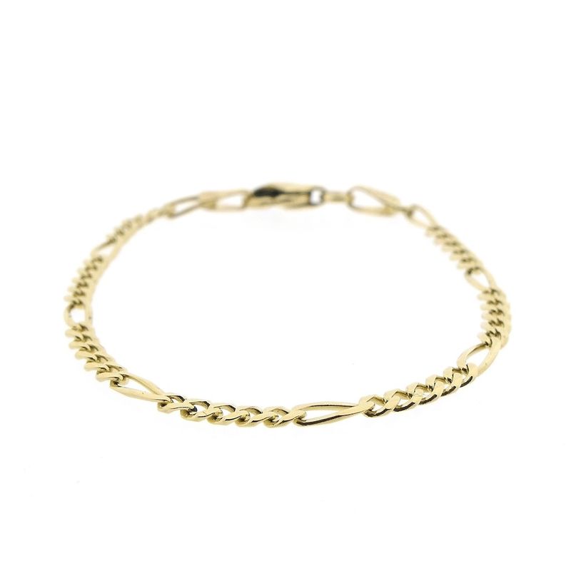 Image 1 of Gold Figaro link bracelet for children | 14 cm