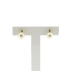 Image 1 of Gold stud earrings with pearl and diamond 0.05 ct.