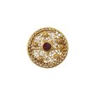 Image 1 of Filigree Brooch with Red Zirconia; 20 Karat