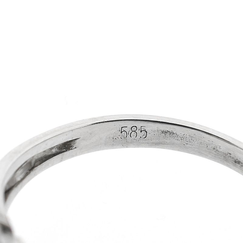 Image 7 of White gold ring set with rose-cut diamonds | 0.45 ct.