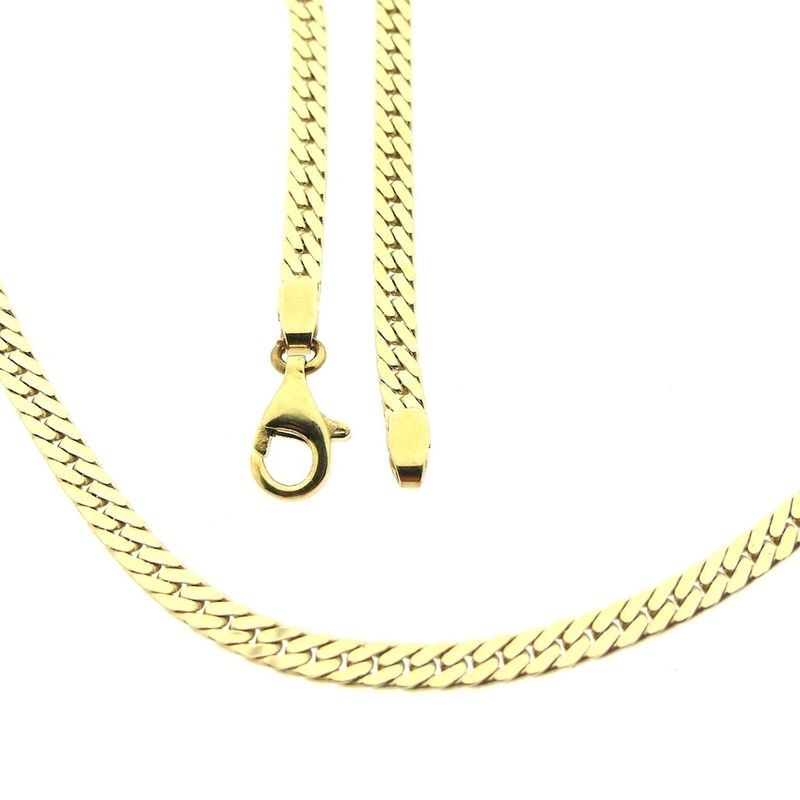 Image 3 of Gold flat gourmet link chain