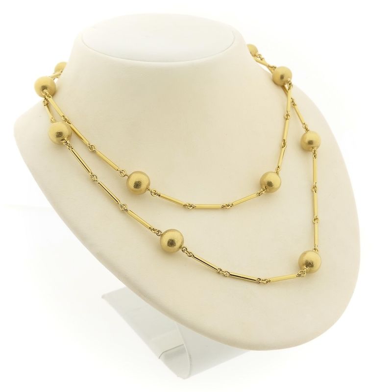 Image 3 of Gold long chain/saucer with beads