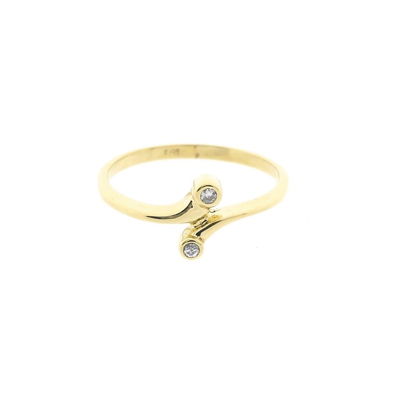 Image 3 of Golden toi et moi ring with diamonds; 0.03 ct.