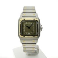 Cartier Santos Galbee 1566; Gold/steel unisex watch