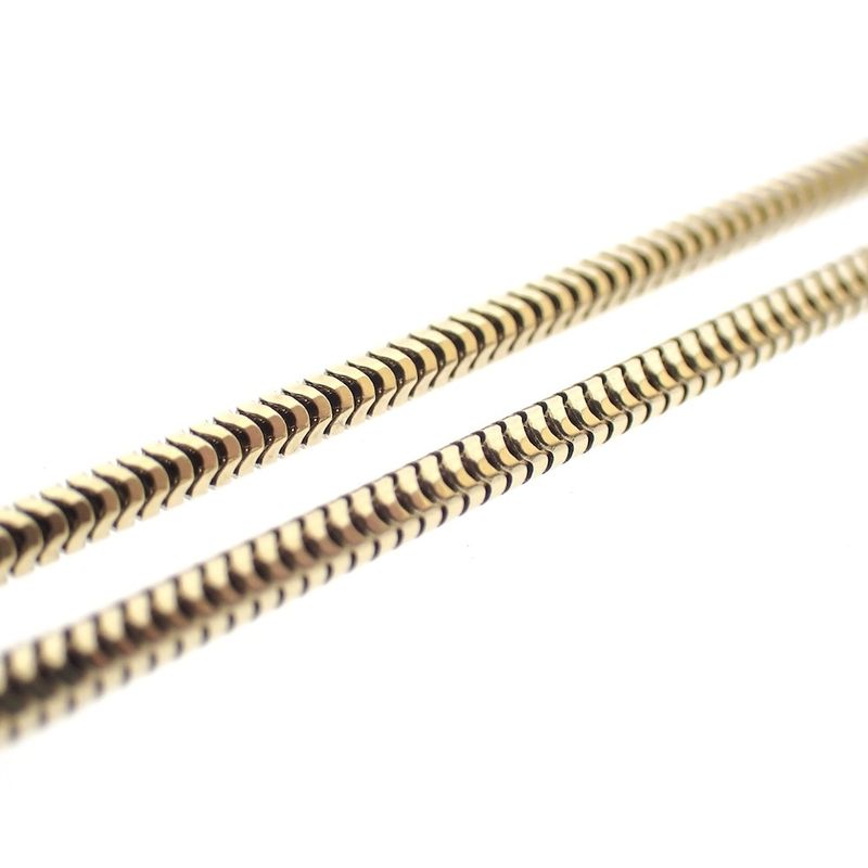 Image 4 of Gold snake link chain with diamond pendant; 0.17 ct. | 39 cm